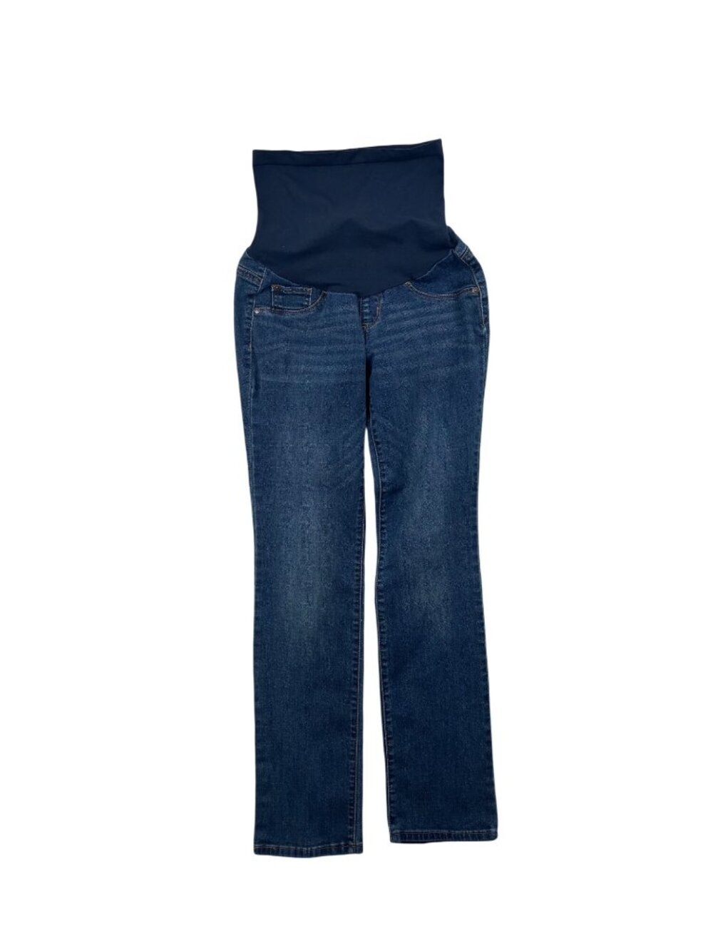 ✨3/$30 Indigo Blue Small Maternity Straight Leg Jeans Blue Overbelly Panel